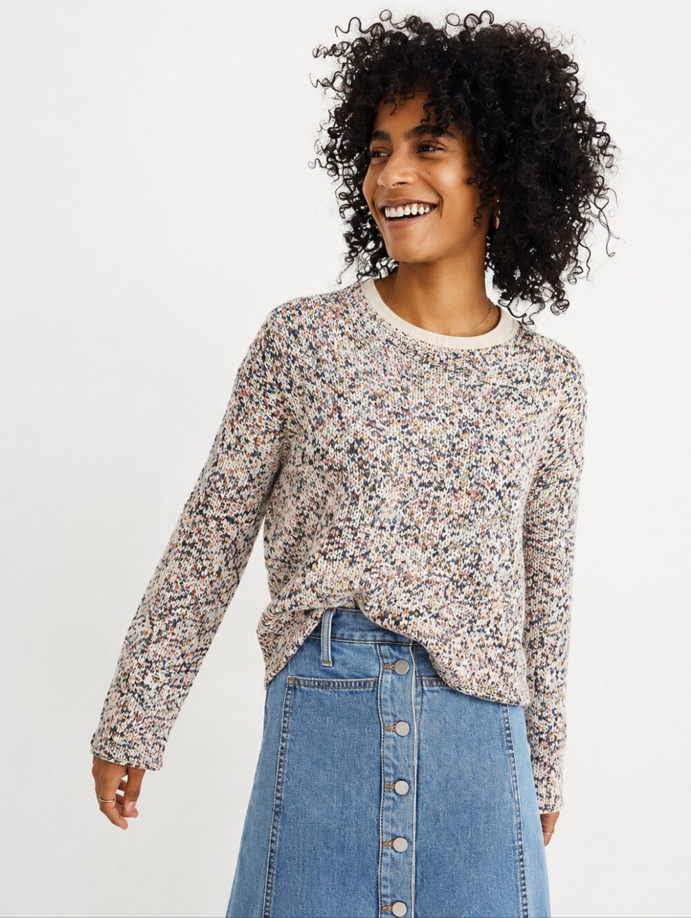 Madewell Brownstone Flecked Pullover Sweater Size Small